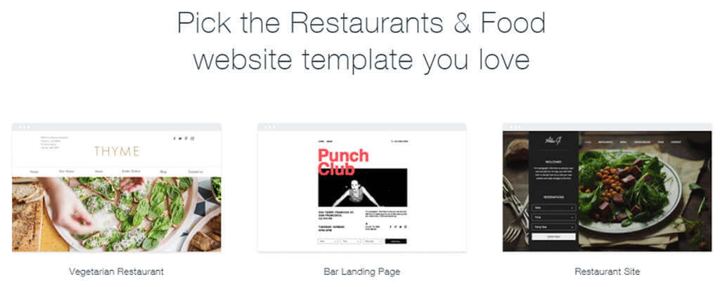 Choose a Restaurant website