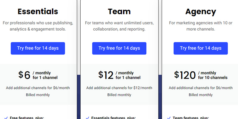 Pricing Plans of Buffer