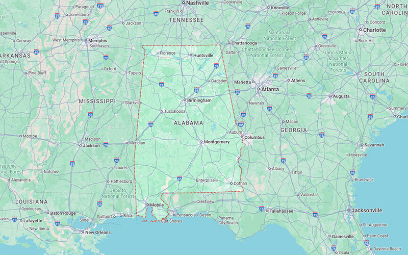 Where Is Alabama Located in the United States?
