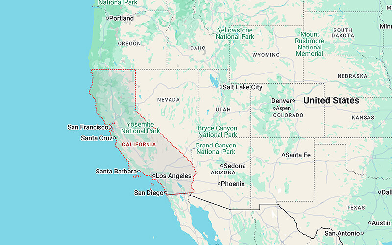 Where Is California Located in the United States