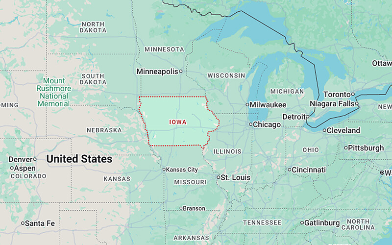 Where Is Iowa Located in the United States?